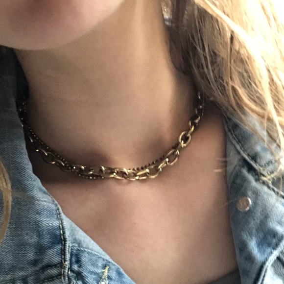 (Free over $15) double layered gold chain necklace - Picture 6 of 6
